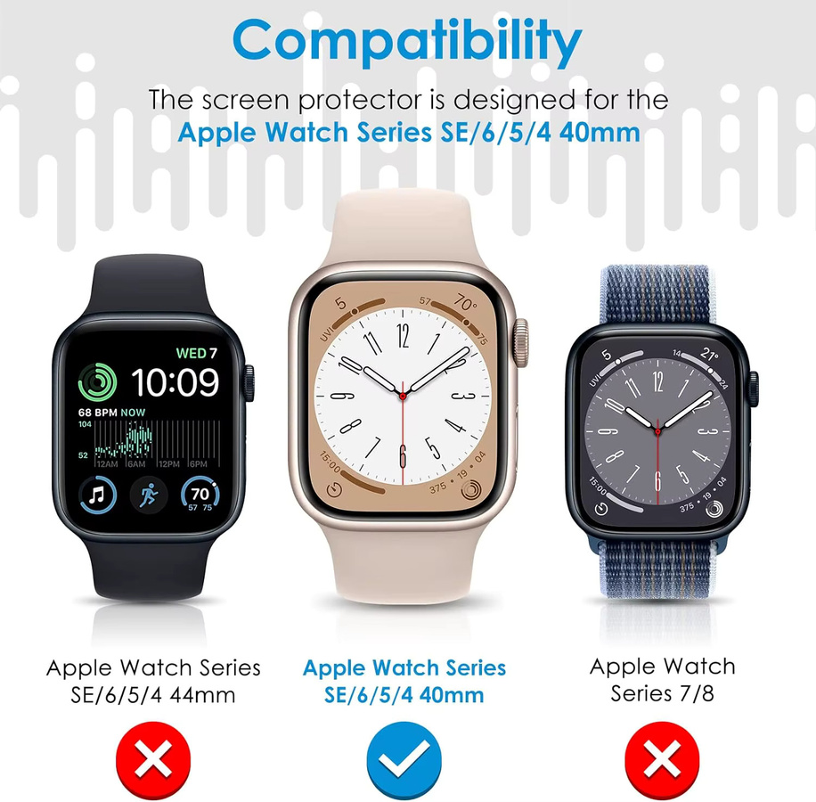 SAMUTAX Displayschutzfolie Glas, Apple Watch, Unisex - Bild 2