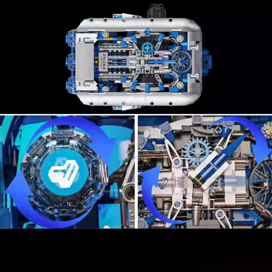Creative Expert Herren-Mechanische Uhr Bausteine, Modell, Blau - Bild 4