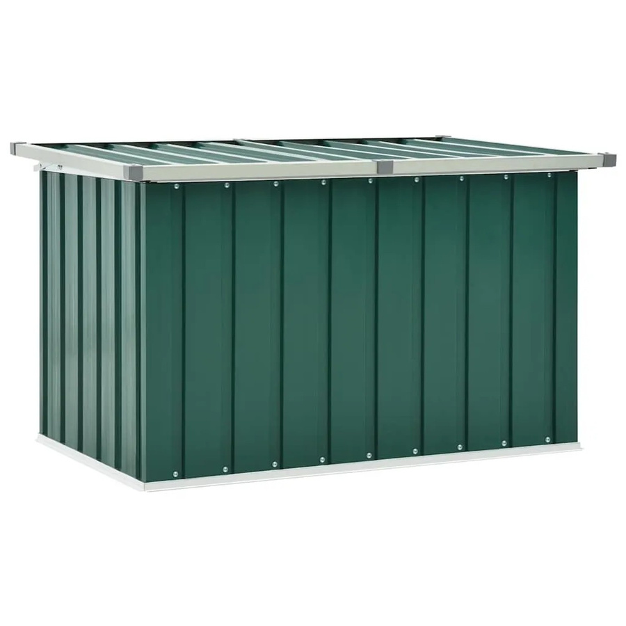 vidaXL Garten-Aufbewahrungsbox in Grün, moderne Gartenbox aus Metall und Kunststoff, B/T/H: 109 x 67 x 65 cm - Bild 2