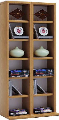 VCM Milano CD DVD Regal in Braun mit 10 variablen Einlegeböden, B/T/H: 42 x 20 x 91,8 cm - Bild 1