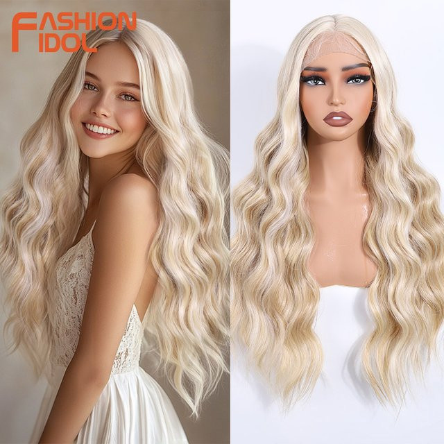 MODE IDOL Perücke, synthetisch, Ombre Blonde, Wellen, Damen - Bild 1