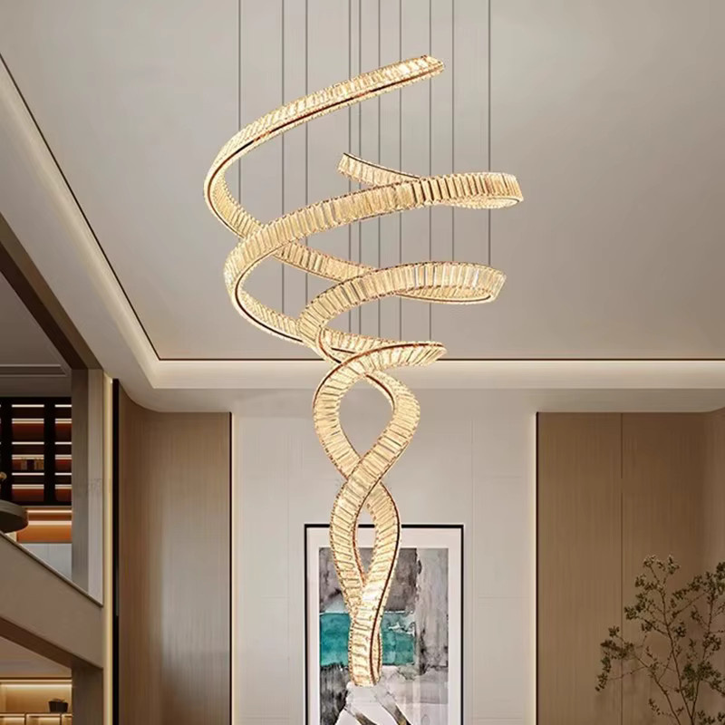 Savenmade Moderner Kristall-Kronleuchter in Silber für Wohnzimmer und Treppenhaus - Bild 4