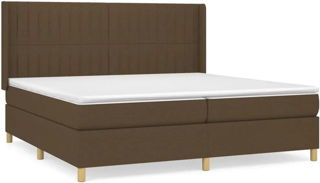 vidaXL Boxspringbett Hybrid mit Matratze und Kopfteil, Braun, B/T/H: 203 x 203 x 118 cm - Bild 1