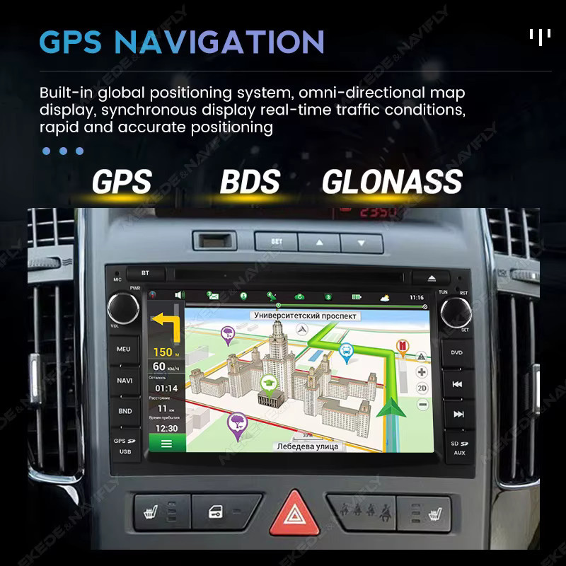 NAVIFANS Android Autoradio mit 7 Zoll Display für KIA CEED 2007 2008 2009, 2 Din Multimedia System mit GPS, WiFi, Bluetooth, CarPlay und Android Auto in Schwarz - Bild 4