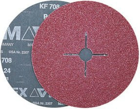 VSM Fiberscheibe KF 708 Halbedelkorund in Rot, Durchmesser: 115 mm, Körnung: 100 - Bild 1