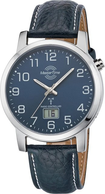Master Time Herrenuhr, Analog-Digital, Quarz, Edelstahl, 41 mm, Blau - Bild 1