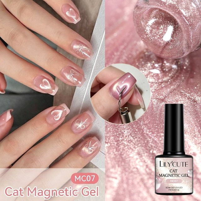 LILYCUTE Magnet-Nagellack, Rosa, 7 ml - Bild 1