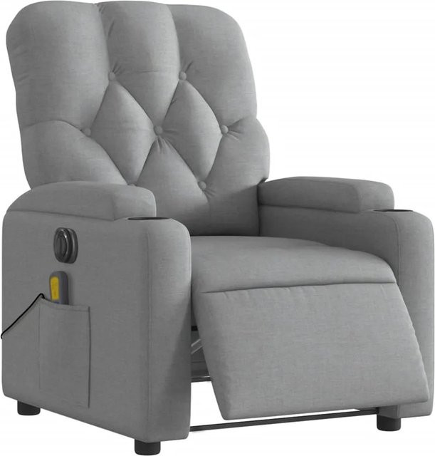 vidaXL Massagesessel Elektrisch Modell 6 in Hellgrau Samt mit Armlehnen - Bild 1