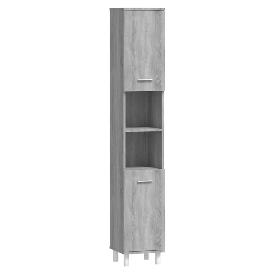 vidaXL Badezimmerschrank Sonoma Grau aus Holzwerkstoff B/T/H: 30 x 30 x 179 cm - Bild 2