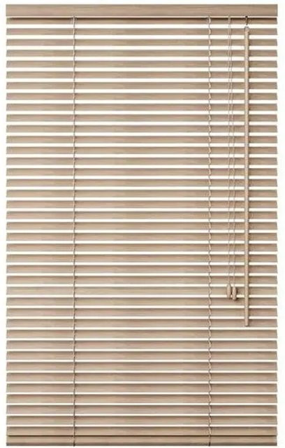Sekey Holzjalousie ohne Bohren in Eichenoptik mit 35 mm Lamellen, Breite: 90 cm, Höhe: 130 cm - Bild 1