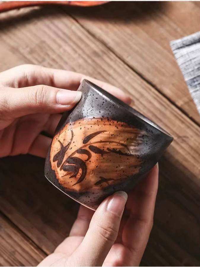 Handgefertigte japanische Keramik-Teetasse im Zen-Stil von PDQ, 180 ml - Bild 6