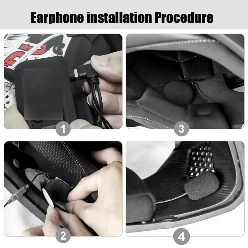 EJEAS Bluetooth Intercom Headset mit USB-C und 3,5 mm Jack für V6 Pro V4 Plus V7 Helme, Schwarz - Bild 3
