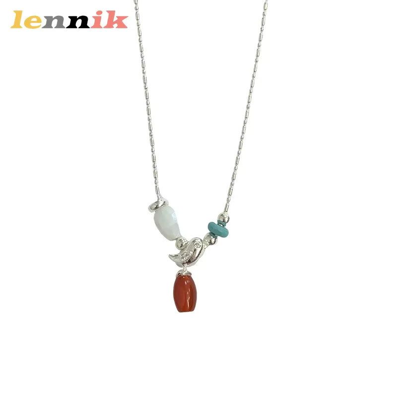 LENNIK Schmuckset, Halskette und Ohrringe, Kupfer, Jade, Damen - Bild 3