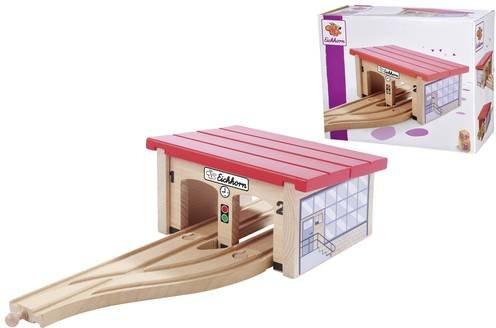 Eichhorn Eisenbahn Lokschuppen aus Holz, 6-teiliges Set - Bild 1