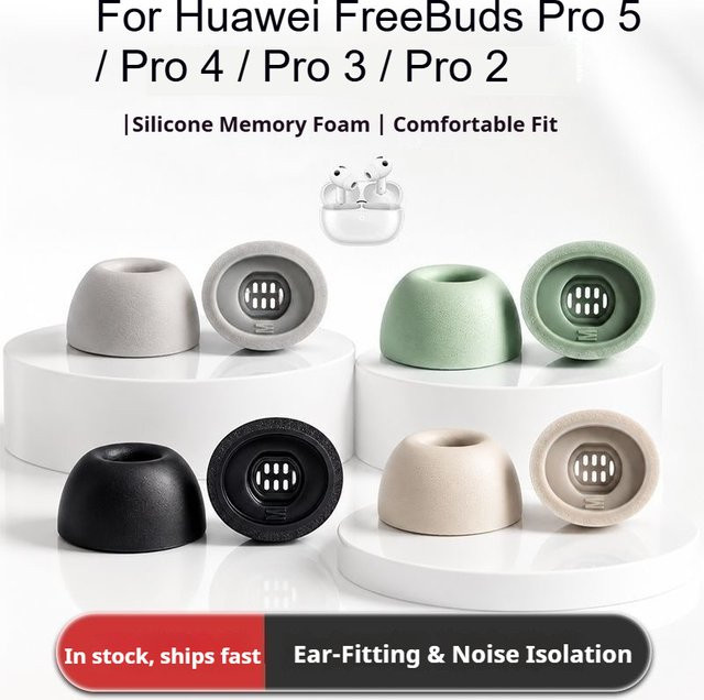 CHENYIQING Memory-Schaum-Ohrstöpsel in Grün für Huawei FreeBuds Pro 5, Pro 4, Pro 3 und Pro 2 kabellose Bluetooth-Kopfhörer als Silikon-Ersatz-Ohrkappen - Bild 1