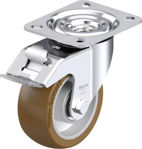 Blickle L-ALB 101K-FI Stahlblech-Lenkrolle in Silber mit 100 mm Rad-Durchmesser und 250 kg Tragfähigkeit - Bild 1