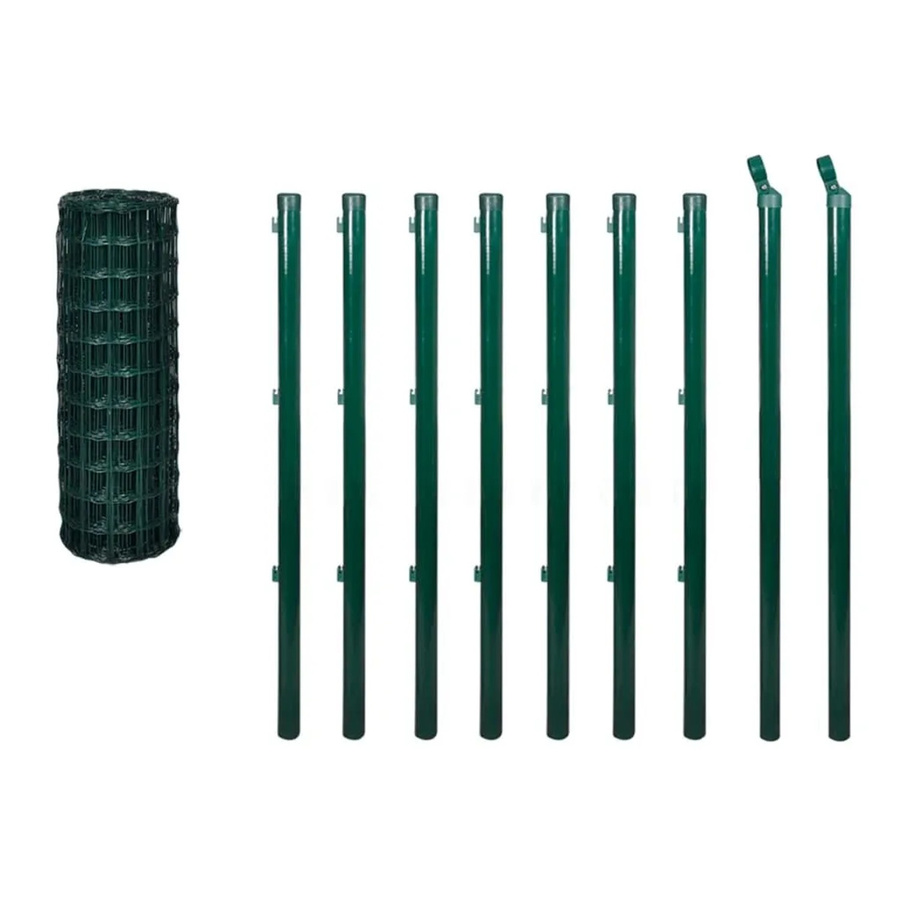 vidaXL Eurozaun aus Stahl mit PVC-Beschichtung in Grün, B: 10 m, H: 1,0 m - Bild 2