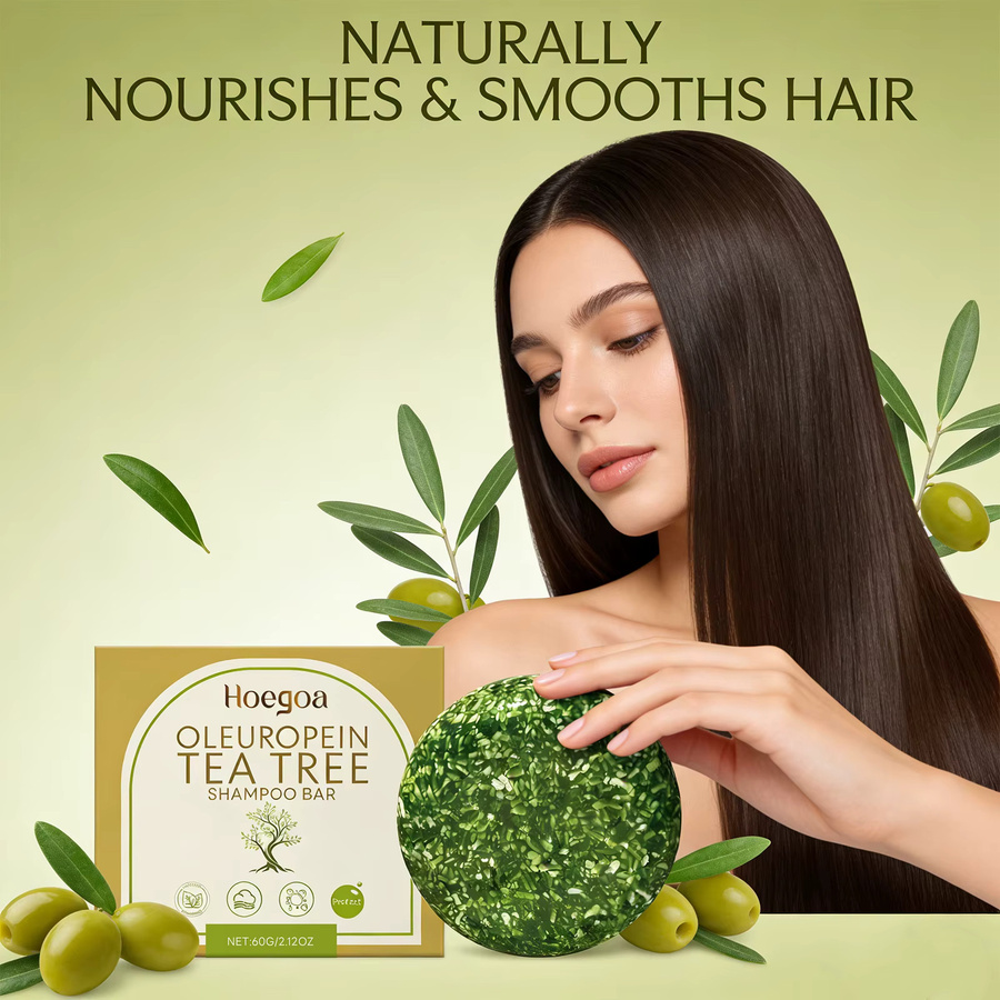 HOEGOA Shampoo-Bar Oleuropein & Teebaumöl, Fettiges Haar, Unisex - Bild 5