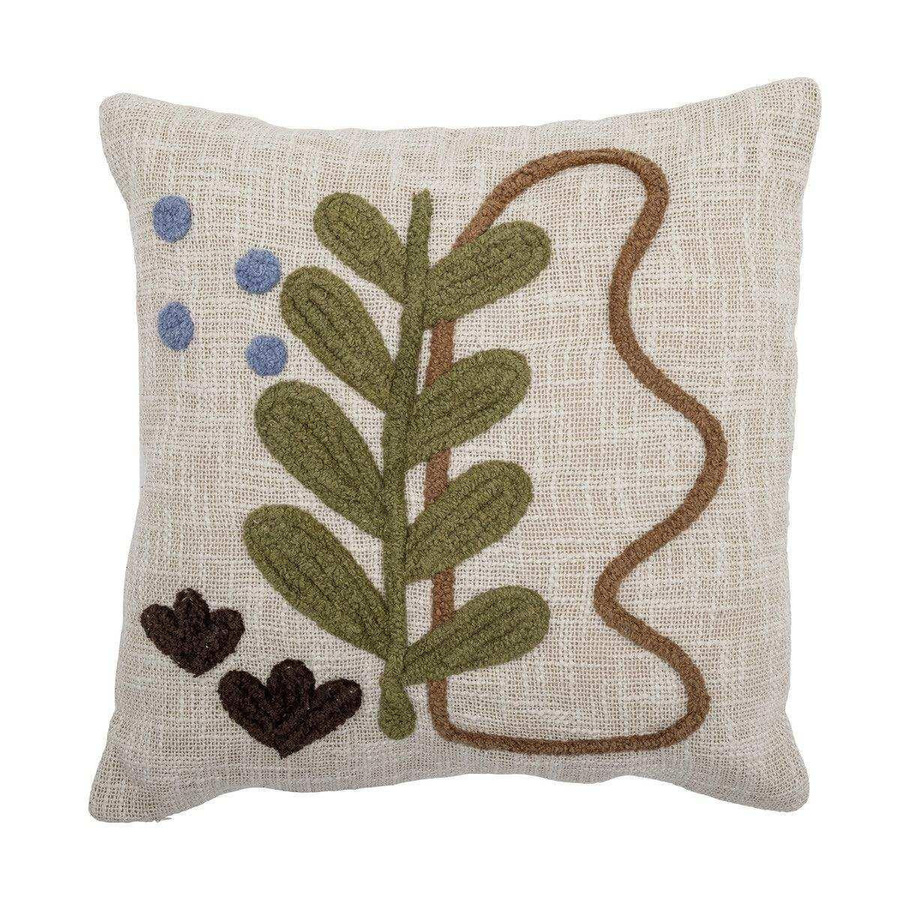 Bloomingville Batley Kissen floral beige Baumwolle B/T/H: 45 x 45 x 45 cm - Bild 1