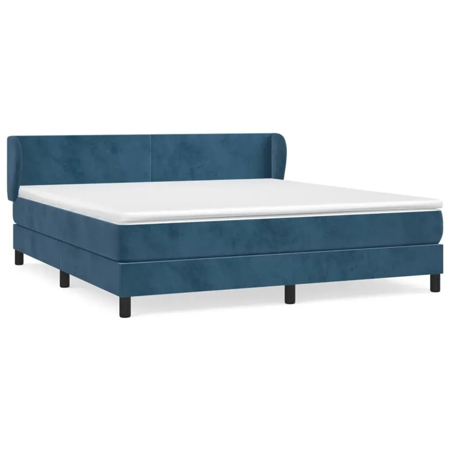 vidaXL Boxspringbett mit Matratze Dunkelblau Samt B/T: 160 x 200 cm - Bild 2