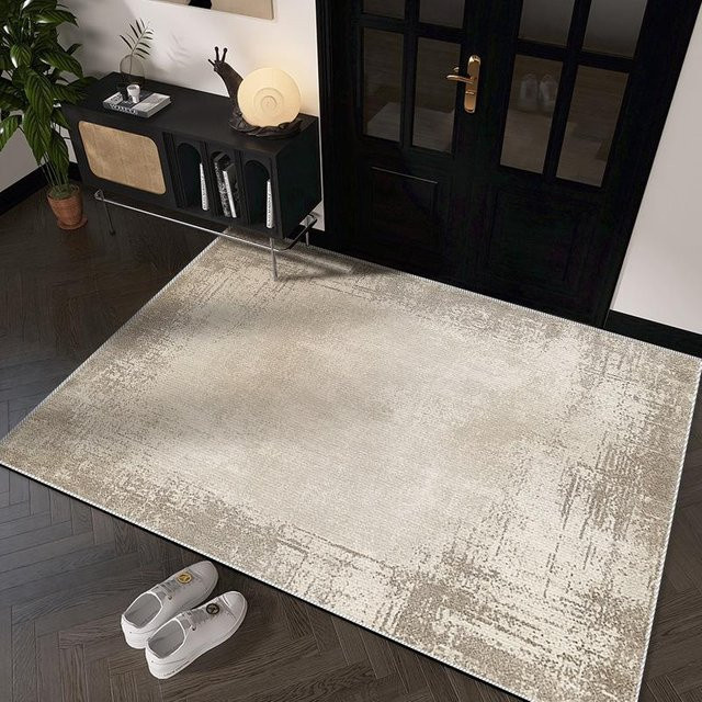 Moderner Luxus-Eingangsteppich in Beige mit Cashmere-Imitation, rutschfest und saugfähig, B/T: 60 x 40 cm - Bild 1