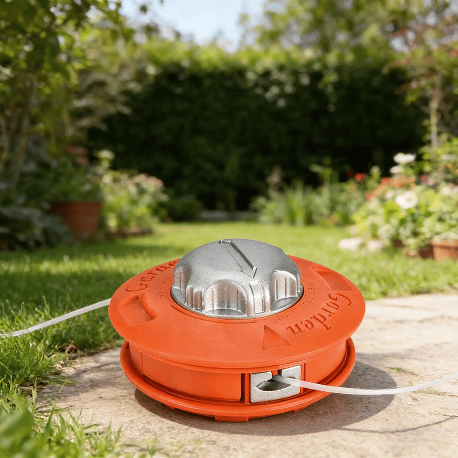 Wnew Automatischer Rasentrimmerkopf in Orange als universeller Ersatzkopf für Gartenmaschinen-Freischneider und Fadentrimmer - Bild 5