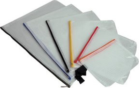 Eichner Reißverschluss-Sammelbeutel Set aus nylonverstärktem PVC in Multicolor, 6-teilig, Format A6 mit Pressverschluss - Bild 1