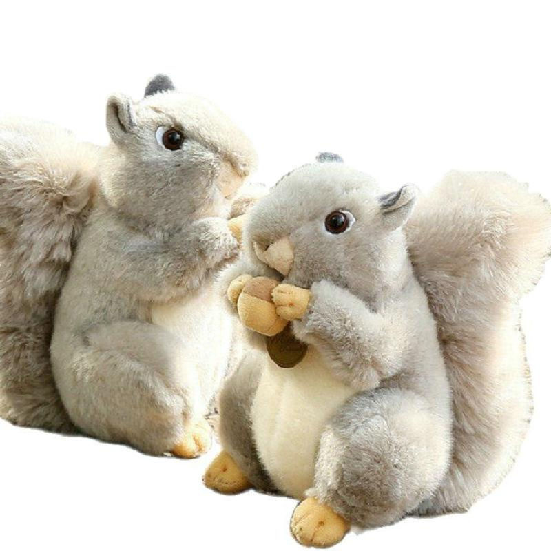 GDzaccly Lebensechtes Eichhörnchen-Plüschtier mit Haselnuss, Stofftier für Kinder, Höhe: 20 cm - Bild 3
