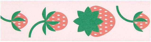 Rico Design Paper Poetry Taftband Erdbeeren in Pink und Rosa, Breite: 38 mm, Länge: 3 m - Bild 1