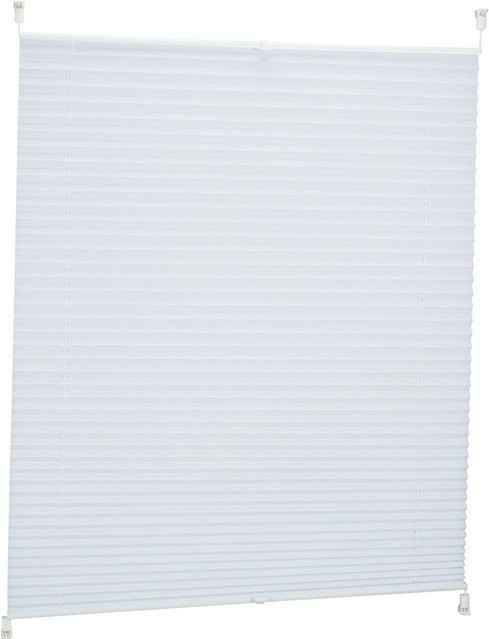 Relaxdays Plissee Rollo Weiß Halbtransparent aus Polyester ohne Bohren B: 90 cm, H: 130 cm - Bild 1