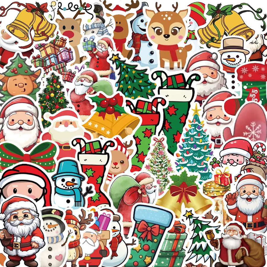 Rspctou Retro Weihnachten Cartoon Aufkleber, 10-teiliges Set - Bild 2