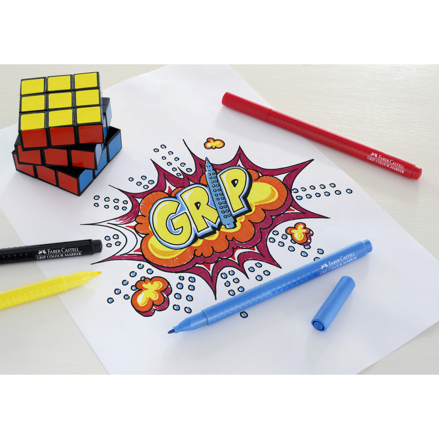 Faber-Castell Grip Colour Fasermaler Set mit 10 Farben in Multicolour - Bild 2