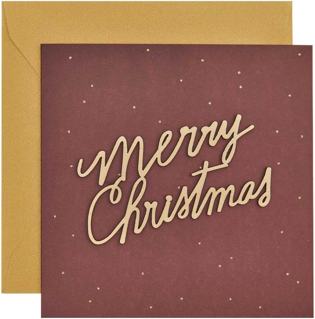 Rico Design Paper Poetry Grußkarte Merry Christmas Bordeaux 14 x 14 cm - Bild 1