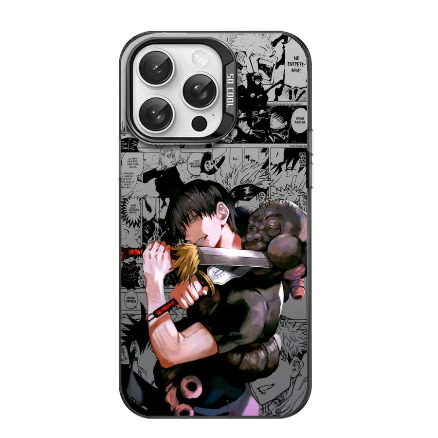 Anime F-Fushiguro Toji Handyhülle für iPhone 11 bis 17 Pro Max, Matte Laser Aurora Optik, stoßfest, Mehrfarbig - Bild 5