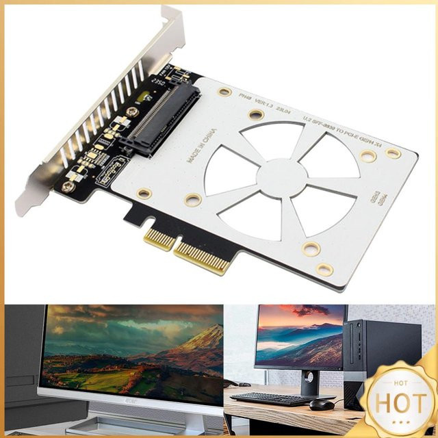 ALLOYSEED U.2 SFF-8639 zu PCI-EX4 Erweiterungskarte für U.2 NVMe SSD, PCI-E Gen3 Riser-Adapterkarte, Silber - Bild 1