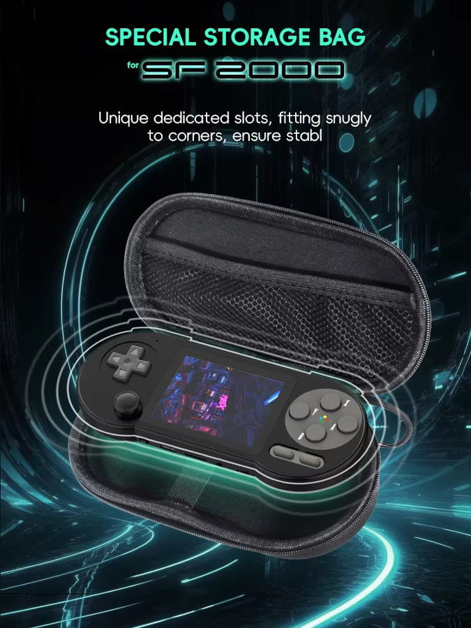 DATA FROG EVA Stoßfeste Aufbewahrungstasche für SF2000 Handheld-Spielkonsole in Schwarz - Bild 2