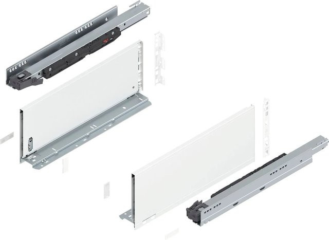 Blum Legrabox Pure Set Schubladen Auszug Tip-On Vollauszug Seidenweiß 1 Paar Tiefe: 450 mm - Bild 1