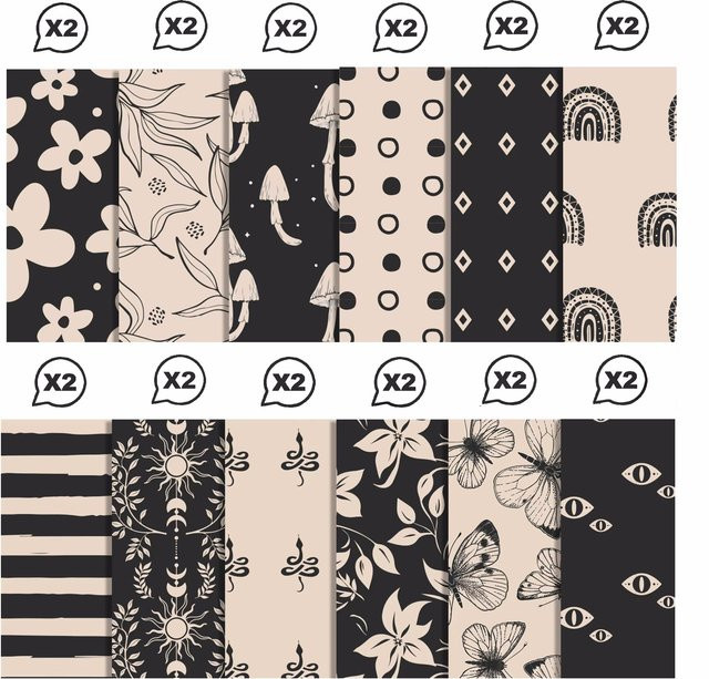 24 Stück Dekoratives Bastelpapier mit Schmetterlings- und Blumenmotiven in Multicolour, B/B: 30 x 30 cm - Bild 1
