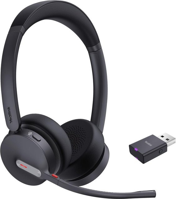 Yealink WH64 Hybrid Dual Teams Kabellose On-Ear Kopfhörer mit Bluetooth und Mikro-USB in Schwarz - Bild 1