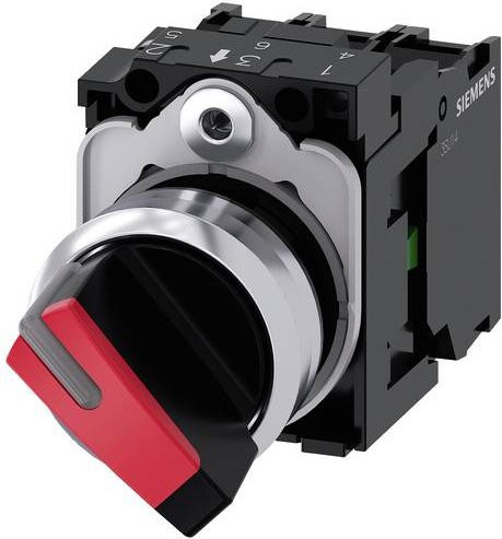 Siemens Knebelschalter 3SU1152-2BF20-1MA0 in Rot und Schwarz aus Metall - Bild 1