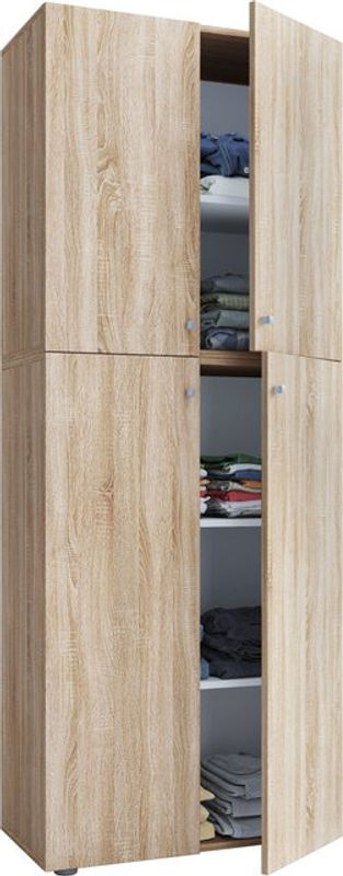 VCM Schuhschrank Lona Allzweckschrank in Eiche Sonoma Nachbildung und Weiß mit 4 Drehtüren, B: 70 cm, H: 184 cm, T: 40 cm - Bild 2