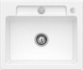 Villeroy & Boch Spüle Siluet 60 S Flat bündig aus Keramik in Snow White mit Ablagegarnitur und Exzenter - Bild 1
