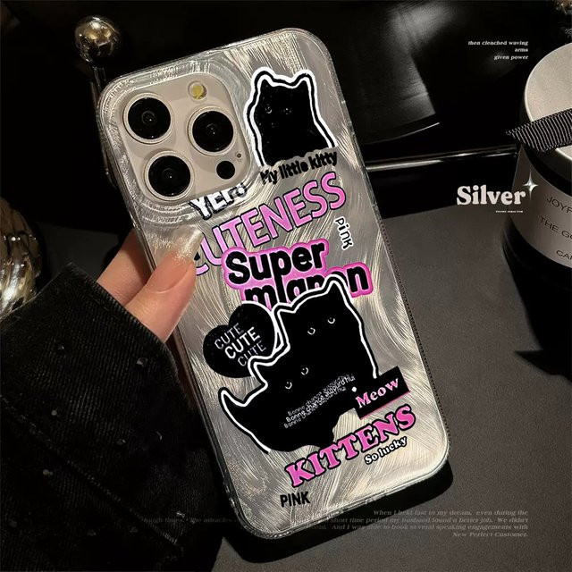 Stoßfeste Silikon Handyhülle mit Kätzchen-Design für Apple iPhone, transparent - Bild 1