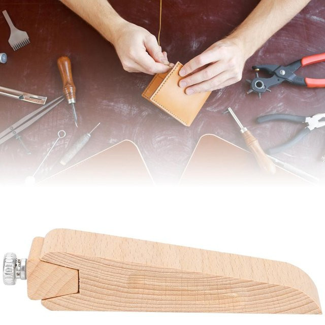 Manueller Leder-Schleifpapierblock aus Holz von Shoemst in Grau und Braun - Bild 1