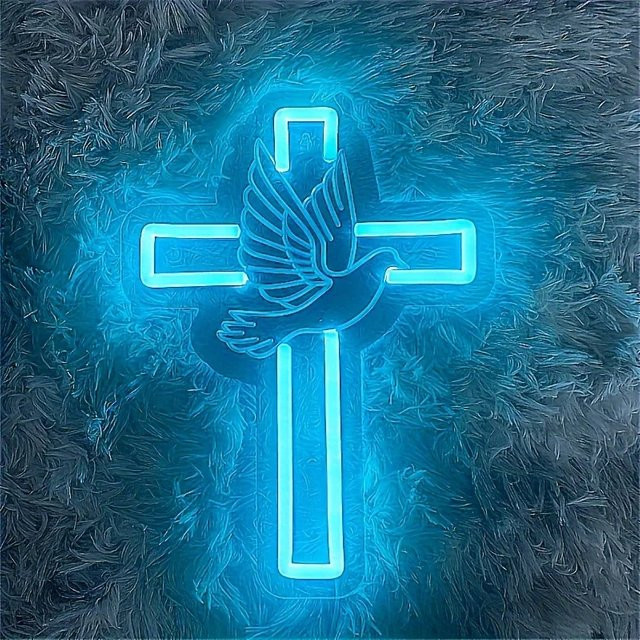 INSNEnN LED Neon Kreuz Wanddekoration für Ostern und Party als Nachtlicht für Schlafzimmer und Wohnzimmer - Bild 1