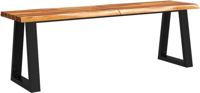 vidaXL Bank mit Baumkante aus Akazien-Massivholz in Braun, B/T/H: 140 x 35 x 45 cm - Bild 1