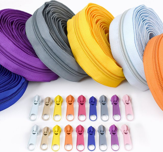 Meetee Reparatur-Set mit farbigen Nylon-Reißverschlüssen und Reißverschlussgleitern für Kleidung und Taschen - Bild 1