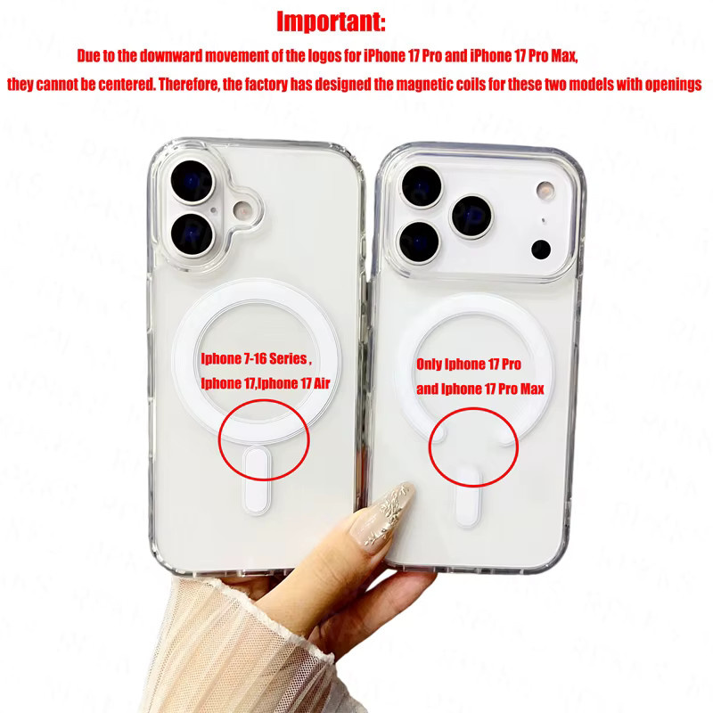 Ricestate MagSafe Wireless Charging Case Air Cover für iPhone 17 16 15 14 13 12 11 Pro Max in Transparent - Bild 4