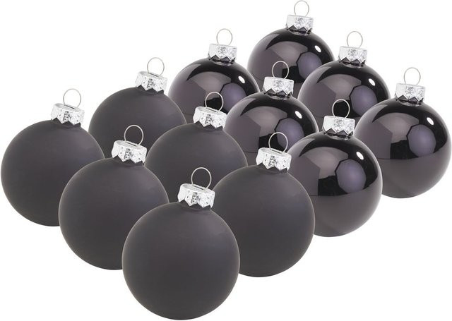 Othmar Decorations Weihnachtskugeln aus Glas in Schwarz, Durchmesser: 5,7 cm - Bild 1