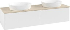 V&B Waschtischunterschrank Antao ohne Frontstruktur in Weiß lackiert, B/T/H: 160 x 50 x 50 cm - Bild 1